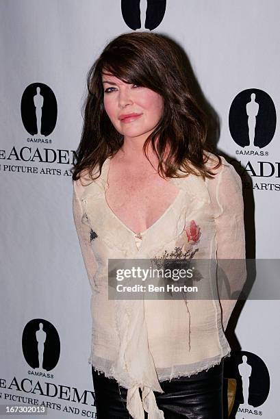 Actress Lara Flynn Boyle attends the Academy Of Motion Picture Arts And Sciences Hosts A 'Wayne's World' Reunion at AMPAS Samuel Goldwyn Theater on...