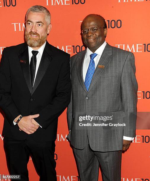 Brazilian Chef Alex Atala and President of the Supreme Federal Court Chief Justice Joaquim Barbosa attends the 2013 Time 100 Gala at Frederick P....