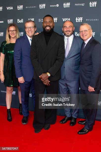 Colman Domingo with members of cast and crew attend the "Sing Sing" premiere during the 2023 Toronto International Film Festival at Royal Alexandra...