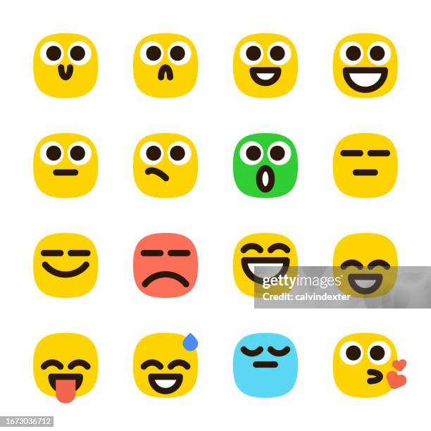 emoticons collection - awkward silence stock illustrations