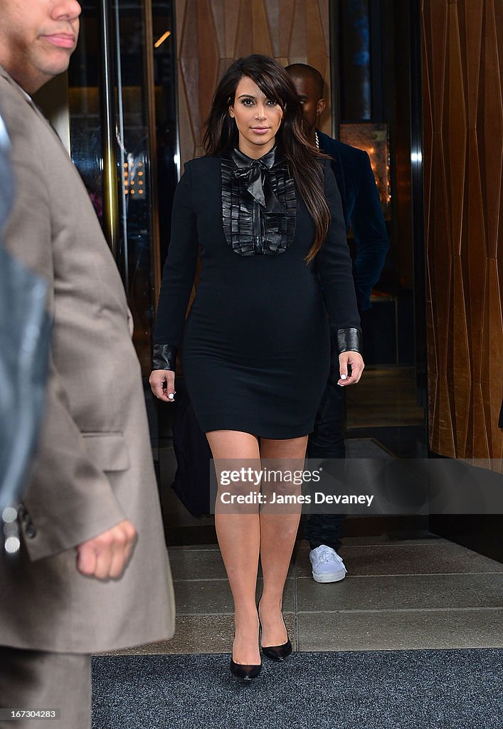 Kayne West And Kim Kardashian Sighting In New York City - April 23, 2013