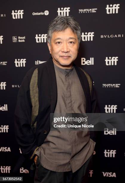 Hirokazu Kore-eda attends the "Monster" premiere during the 2023 Toronto International Film Festival at TIFF Bell Lightbox on September 10, 2023 in...