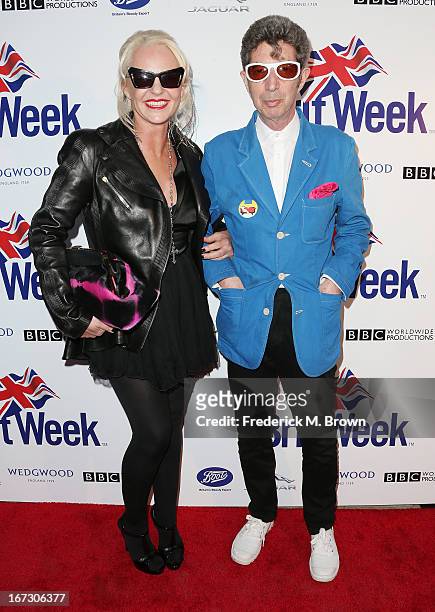 Amanda Eliasch and Duggie Fields attend the launch of the Seventh Annual Britweek Festival "A Salute to Old Hollywood" on April 23, 2013 in Los...