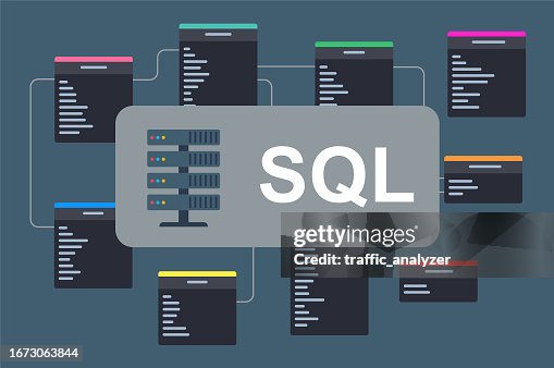 SQL dtabase - flat design SQL dtabase - flat design