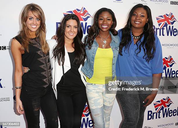 Singers Angie Miller, Kree Harrison, Amber Holcomb and Candice Glover attend the launch of the Seventh Annual Britweek Festival "A Salute to Old...