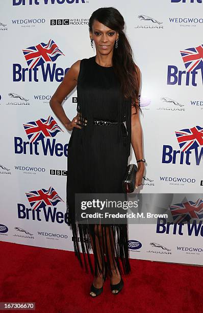 Actress Judi Shekoni attends the launch of the Seventh Annual Britweek Festival "A Salute to Old Hollywood" on April 23, 2013 in Los Angeles,...