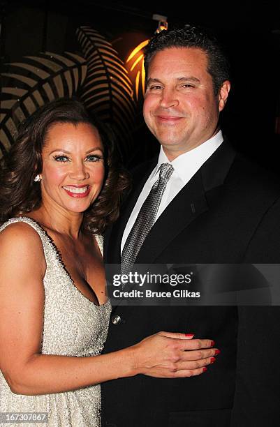 Vanessa Williams and boyfriend Jim Skrip attend the after party for the Broadway opening night of "The Trip To Bountiful" at The Copacabana on April...