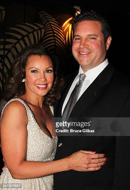 Vanessa Williams and boyfriend Jim Skrip attend the after party for the Broadway opening night of "The Trip To Bountiful" at The Copacabana on April...