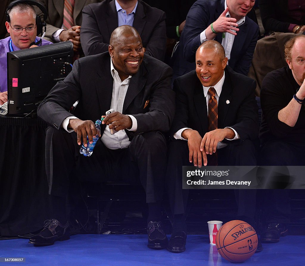 Celebrities Attend The Boston Celtics Vs New York Knicks Playoff Game