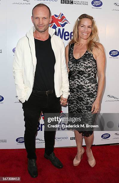 Actor Andrew Howard and Sarah Essex attend the launch of the Seventh Annual Britweek Festival "A Salute to Old Hollywood" on April 23, 2013 in Los...