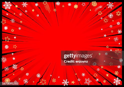 Red Christmas comic snow blast Frame Red Christmas comic snow blast Frame