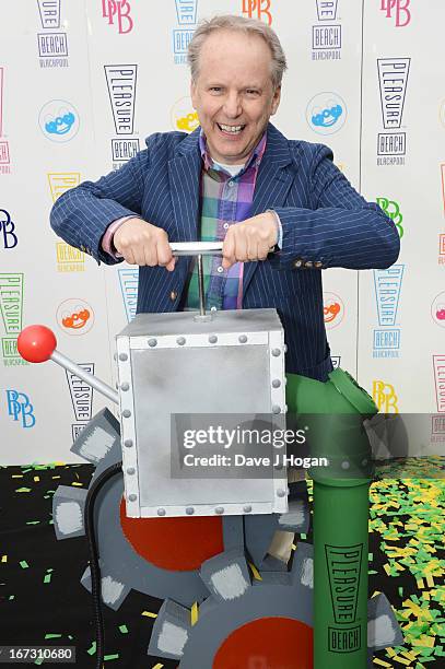Nick Park poses as he opens the worlds first Wallace & Gromit Ride 'Thrill-O-Matic' at Blackpool Pleasure Beach on April 24, 2013 in Blackpool,...