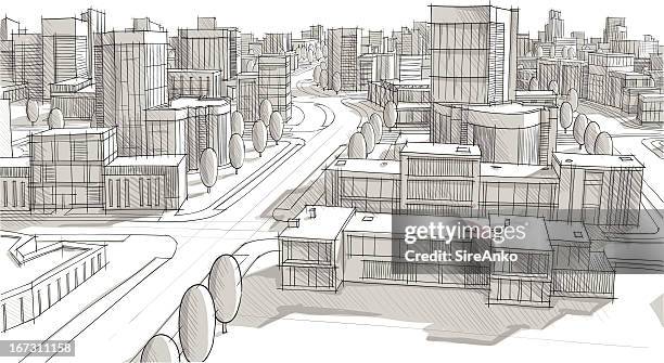 architecture - horizon urbain stock illustrations