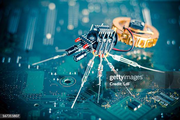 electronic spider - nanotechnologie stockfoto's en -beelden