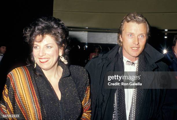 Actor Rutger Hauer and wife Ineke ten Kate attend the Second Annual American Cinematheque Award Salute to Bette Midler on February 21, 1987 at the...