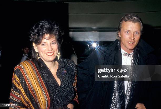 Actor Rutger Hauer and wife Ineke ten Kate attend the Second Annual American Cinematheque Award Salute to Bette Midler on February 21, 1987 at the...