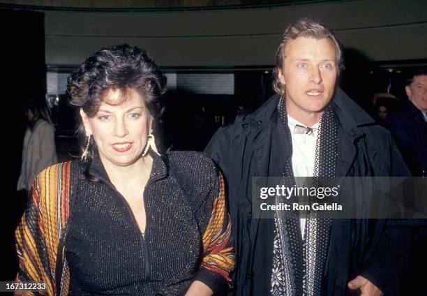 Actor Rutger Hauer and wife Ineke ten Kate attend the Second Annual American Cinematheque Award Salute to Bette Midler on February 21, 1987 at the...