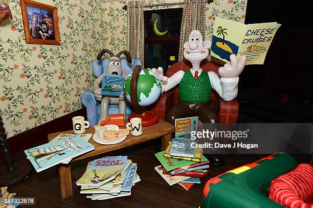 Scene inside the ride at the opening of the worlds first Wallace & Gromit Ride 'Thrill-O-Matic' at Blackpool Pleasure Beach on April 24, 2013 in...