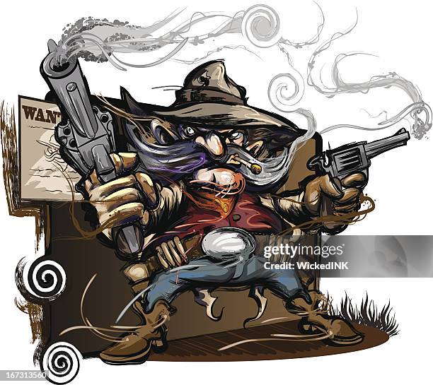 gun slinging western outlaw - holster stock illustrations