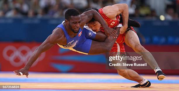 Haislan Veranes Garcia would lose to Tatsuhiro Yonemitsu from in 66kg freestyle wrestling at the London 2012 Olympic Games at the ExCel Center in...