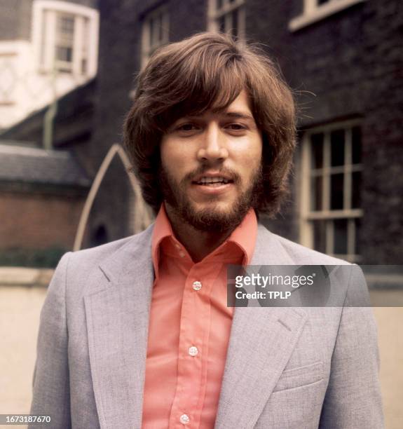 Barry Gibb, of the musical trio the Bee Gee's, poses for a portrait in London, England, August 21, 1970.