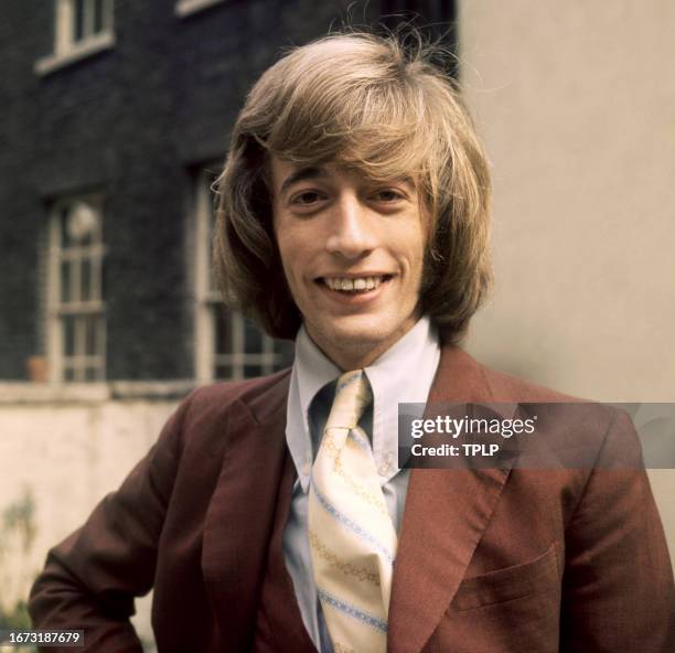 Robin Gibb , of the musical trio the Bee Gee's, poses for a portrait in London, England, August 21, 1970.