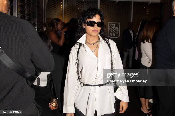 Fefe Dobson attends as RBC House presents The Black Academy Legacy Kick-Off Party at RBC House Toronto International Film Festival 2023 on September...