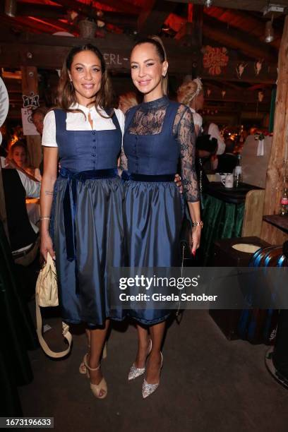 Lilly Becker and Alessandra Meyer-Woelden during the 25th Almauftrieb during the 188th Oktoberfest at Kaeferzelt on September 17 2023 in Munich,...