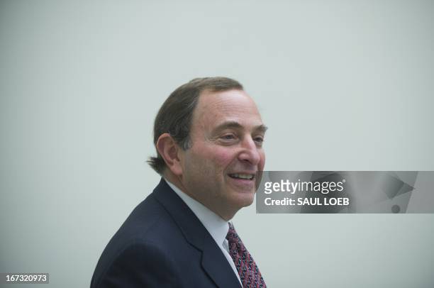 National Hockey League Commissioner Gary Bettman attends a briefing on the state of hockey in the US, including instructional hockey and safety in...