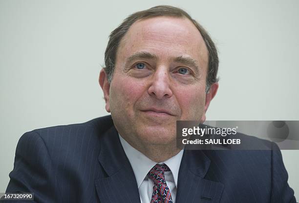 National Hockey League Commissioner Gary Bettman attends a briefing on the state of hockey in the US, including instructional hockey and safety in...