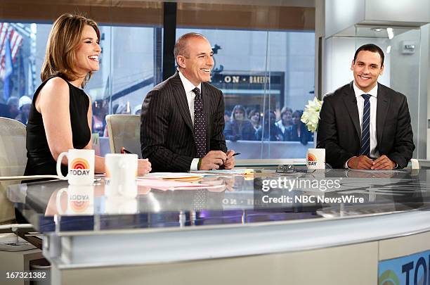 Savannah Guthrie, Matt Lauer and A.J. Clemente appear on NBC News' "Today" show --