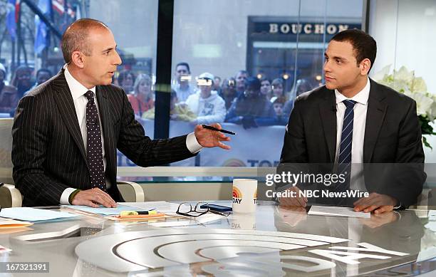 Matt Lauer and A.J. Clemente appear on NBC News' "Today" show --