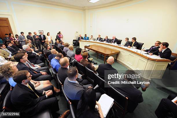 Overall view during a Congressional Hockey Caucus briefing at the Rayburn Building on April 24, 2013 at Nationals Park in Washington, DC.