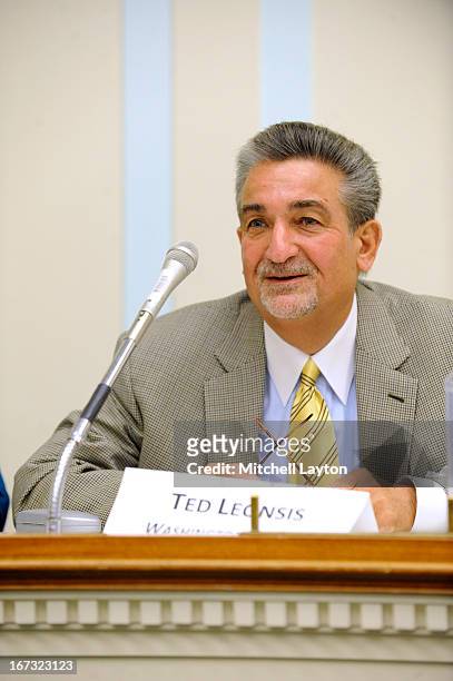 Washington Capitals owner Ted Leonsis speaks during a Congressional Hockey Caucus briefing at the Rayburn Building on April 24, 2013 in Washington,...