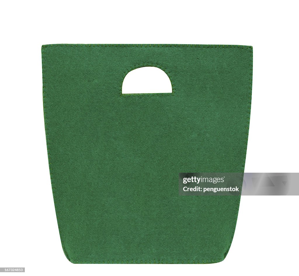 Green felt bag