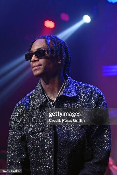 Rapper Soulja Boy performs onstage during his SouljaWorld tour at Buckhead Theatre on September 10, 2023 in Atlanta, Georgia.