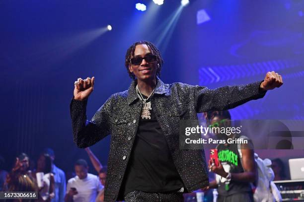 Rapper Soulja Boy performs onstage during his SouljaWorld tour at Buckhead Theatre on September 10, 2023 in Atlanta, Georgia.