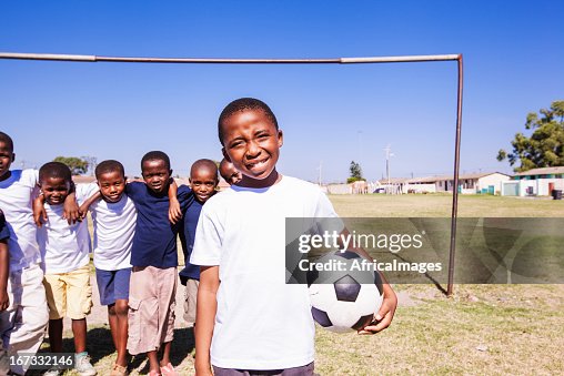 Young kids on a soccer team on a sunny day Young kids on a soccer team on a sunny day