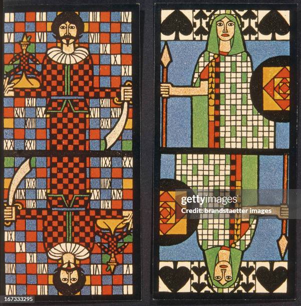 Tarot cards. Color lithograph. 1906. Tarockkarten. Farblithographien. 1906.