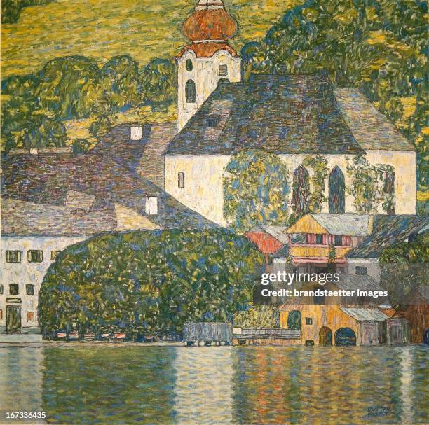 Church at Unterach on the Attersee . D198. Oil on Canvas. 1915/16. Kirche in Unterach am Attersee. 1915/16. Öl auf Leinwand. 110 : 110 cm. D198