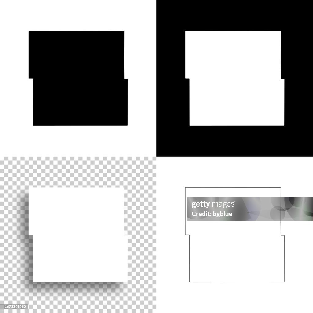 Black Hawk County, Iowa. Maps for design. Blank, white and black backgrounds
