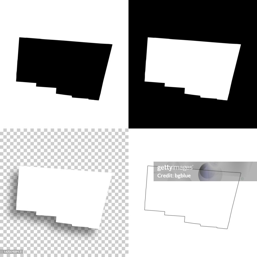 Clark County, Ohio. Maps for design. Blank, white and black backgrounds