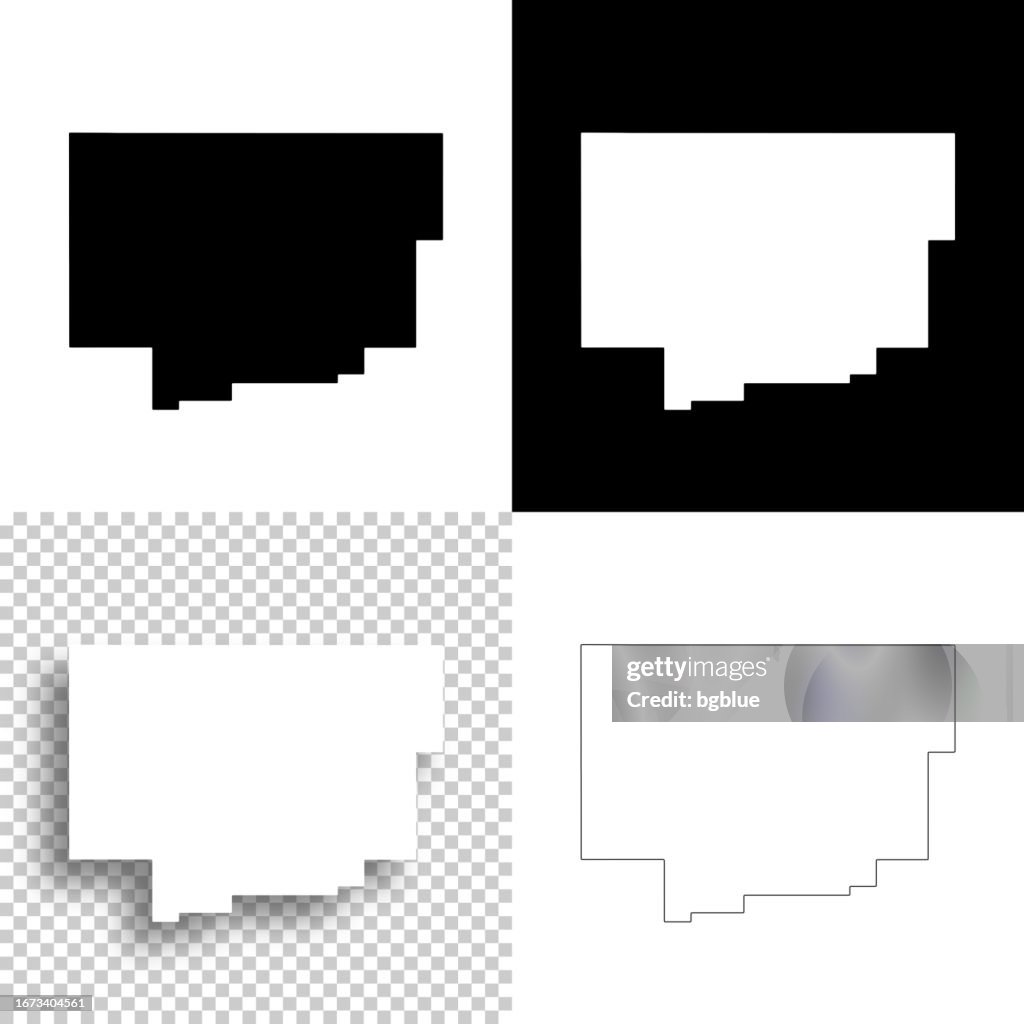 Comanche County, Oklahoma. Maps for design. Blank, white and black backgrounds