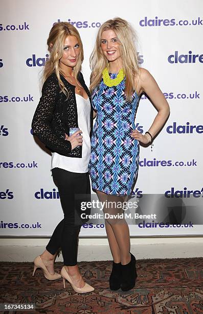 Olivia Newman-Young and Ashley James attends the Claire's E-Commerce Launch Party at Kettner's on April 24, 2013 in London, England.