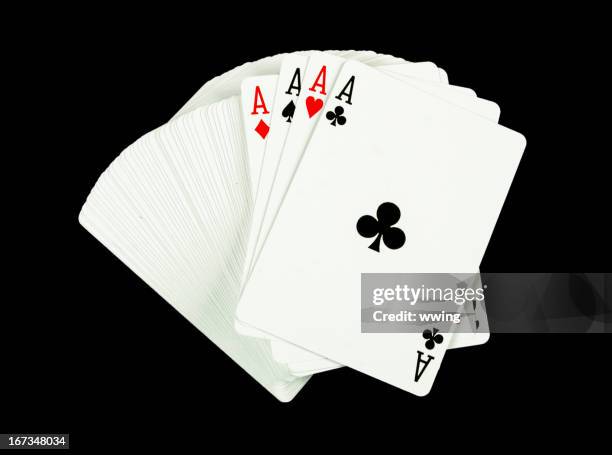 four aces on deck - poker stock pictures, royalty-free photos & images