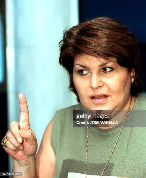 Raquel Marin Oviedo of Argentina, wife of former Paraguayan General Lino Oviedo, speaks during an exclusive interview with AFP in Brasilia, Brazil 16...