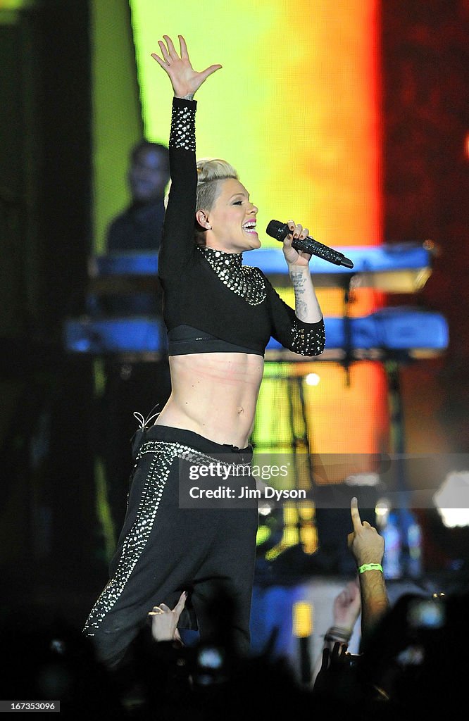 Pink Performs At The 02 Arena