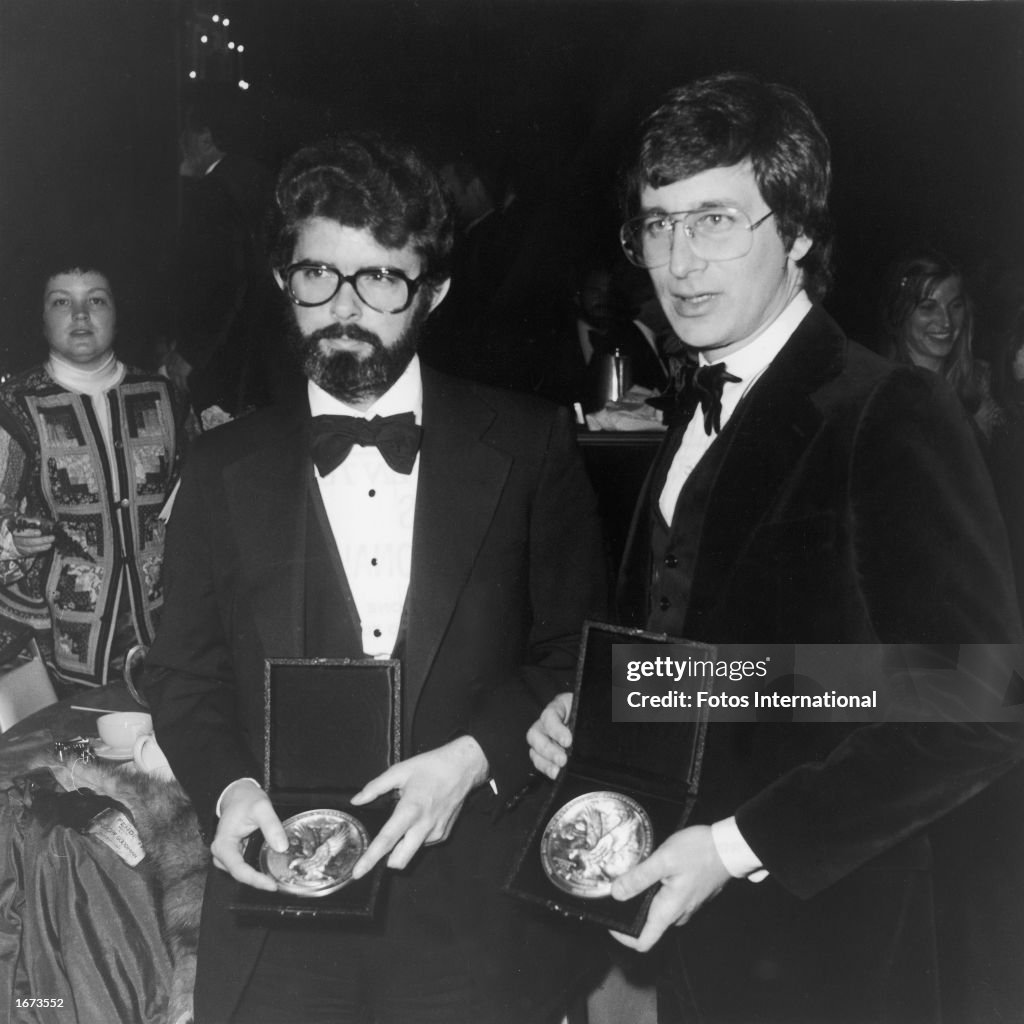 Lucas And Spielberg With Best Director Nomination Placques 