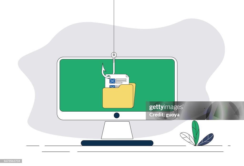 Phishing, Computer, Angelhaken, Dokument.
