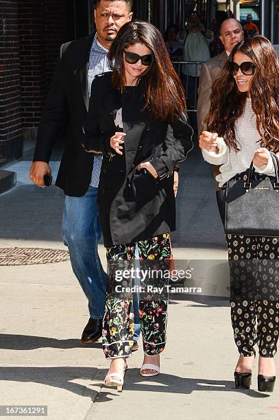 Actress and singer Selena Gomez enters the "Late Show With David Letterman" taping at the Ed Sullivan Theater on April 24, 2013 in New York City.